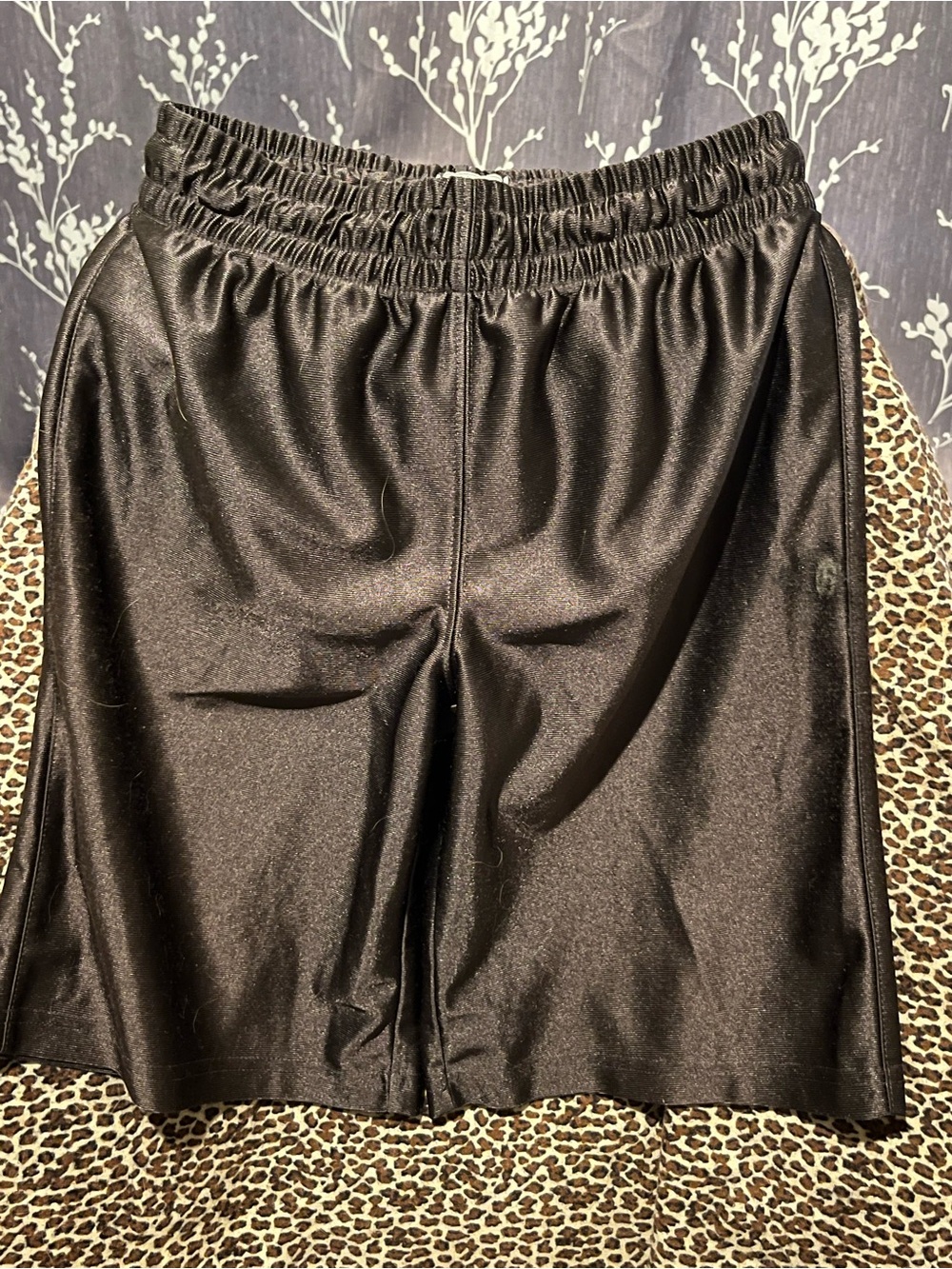 kids charcoal grey Elastic-Waist Satin Shorts